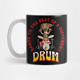 Funny Doxie cute Dachshund dog Drumming rockin and rolling Mug